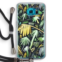 Tropical Palms Dark: Samsung Galaxy S6 Transparant Hoesje met koord