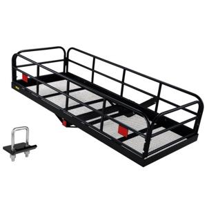 VEVOR 1524 x 610 x 355 mm bagagerek met trekhaak Game Carrier achterdrager, 181,4 kg laadvermogen, gemonteerde bagagemand, Q235B roestvrijstalen bagagerek, geschikt voor SUV, vrachtwagen etc.