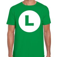 Luigi loodgieter carnaval verkleed shirt groen voor heren 2XL  -