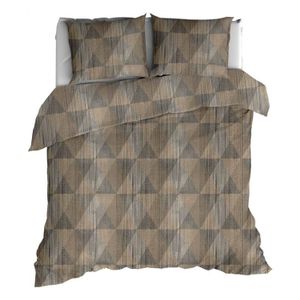 Romanette Topic Flanel Dekbedovertrek - Lits-jumeaux (270x200/220 Cm + 2 Slopen) - Flanel - Taupe
