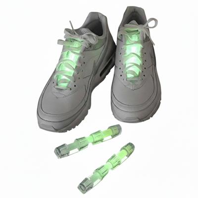 Neon glow lichtgevende schoenverlichting - groen - 2x stuks - Kinderen/Volwassenen/Halloween
