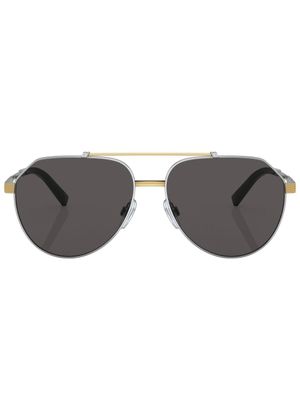 Dolce & Gabbana Eyewear lunettes de soleil à monture pilote - Argent