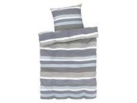 LIVARNO home Dekbedovertrek 140 x 200 cm (Blauw/grijs/gestreept)