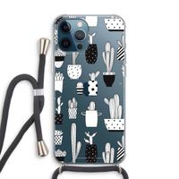 Cactusmotief: iPhone 12 Pro Transparant Hoesje met koord