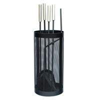 Gerei voor de haard DKD Home Decor Zwart Roestvrij staal Staal 11 x 2 x 51 cm (4 Onderdelen)