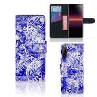 Telefoonhoesje met Naam Sony Xperia L4 Angel Skull Blauw