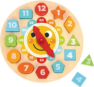 Tooky Toy klokpuzzel educatief houten speelgoed 13-delig