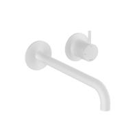 Hotbath Cobber - Wastafelmengkraan - zonder Waste - Laag - Wit - Inbouw - Messing - V02