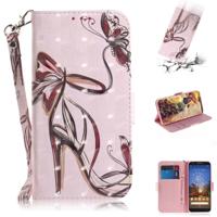 3D schilderij Butterfly hoge hakken patroon gekleurde tekening horizontale Flip lederen case voor Google pixel 3a met houder & kaartsleuven & portemo