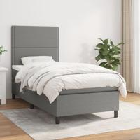 Boxspring met matras stof donkergrijs 100x200 cm