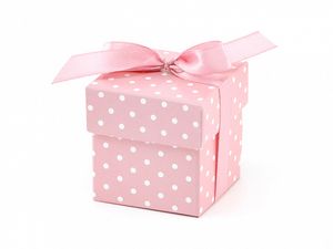 Geschenkdoosjes Roze Met Stippen - 10 Stuks