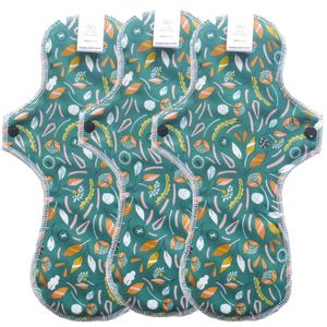 Wasbaar maandverband en inlegkruisjes - Eco Dreams - extra dun (beschrijvin 3 stuks nacht maandverband Autumn (turquoise))