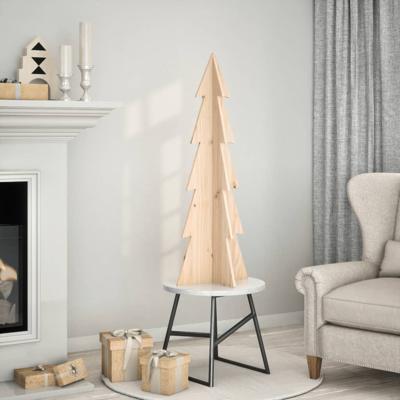VidaXL Kerstdecoratie kerstboom 112 cm massief grenenhout