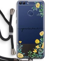 Gele bloemen: Huawei P Smart (2018) Transparant Hoesje met koord