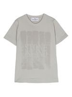 Stone Island Junior t-shirt en coton à logo imprimé - Gris