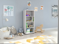 Boekenkast GLASSIO 3 legplanken wit
