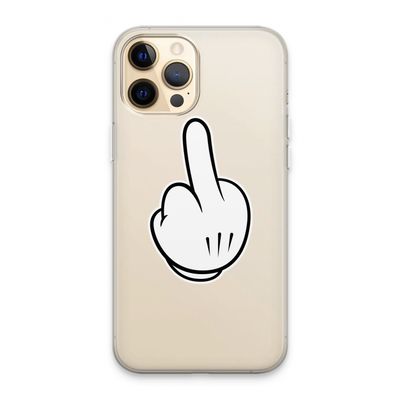 Middle finger white: iPhone 13 Pro Max Transparant Hoesje