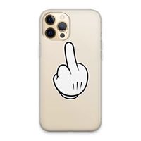 Middle finger white: iPhone 13 Pro Max Transparant Hoesje