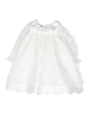 La Stupenderia robe-chemise à col festonné - Blanc