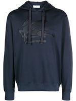 ETRO hoodie en coton à logo brodé - Bleu