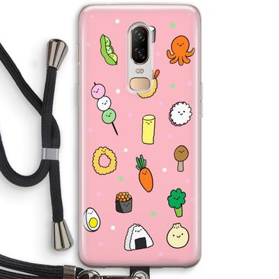Happy bento friends: OnePlus 6 Transparant Hoesje met koord