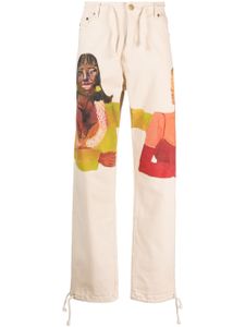 KidSuper pantalon en coton à imprimé graphique - Tons neutres