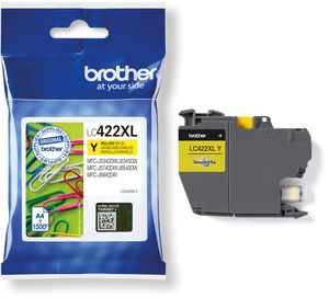 Brother inktcartridge, 1.500 pagina&apos;s, OEM LC-422XLY, geel