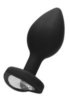 Diamond Heart Butt Plug - Large - Black