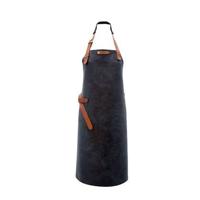 Xapron leren (BBQ) schort Kansas - Kleur Blauw - Maat L - 1 stuks