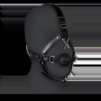 Ouch! by Shots Hoofdharnas met ademende ball gag en neus haken - Zwart - thumbnail