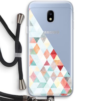 Gekleurde driehoekjes pastel: Samsung Galaxy J3 (2017) Transparant Hoesje met koord