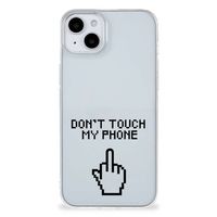 iPhone 15 Silicone-hoesje Finger Don't Touch My Phone - thumbnail