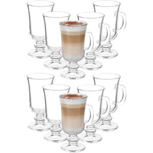 Kinvara Caffe Latte/koffie glazen Paris - transparant glas - 12x stuks - 250 ml