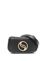 Stella McCartney sac banane incurvé à plaque logo S - Noir - thumbnail