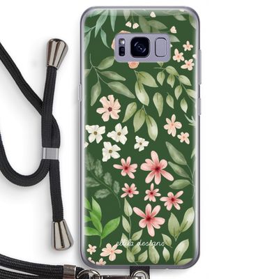 Botanical green sweet flower heaven: Samsung Galaxy S8 Transparant Hoesje met koord