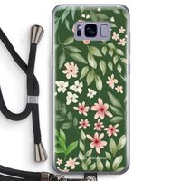 Botanical green sweet flower heaven: Samsung Galaxy S8 Transparant Hoesje met koord