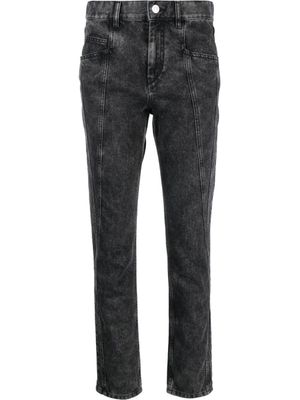 ISABEL MARANT jean droit à coupe courte - Noir