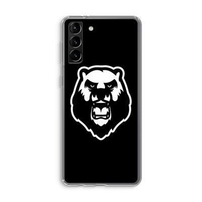 Angry Bear (black): Samsung Galaxy S21 Plus Transparant Hoesje