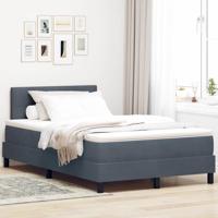 Boxspringbed met Matras Donkergrijs 120 x 200 cm Stof