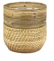 Rotan Lombok plantenmand grijs 21x20cm