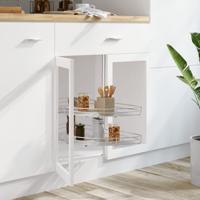 VidaXL Draadmand keuken 2-laags 180 graden 85x44x80 cm zilverkleurig