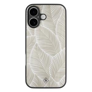 iPhone 16 glazen hardcase - Palmy leaves beige