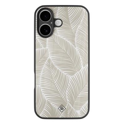 iPhone 16 glazen hardcase - Palmy leaves beige