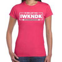 Foute Party T-shirt voor dames - ik heb last van IWKNDK - roze - carnaval/themafeest Foute Party T-shirt voor dames - ik heb last van IWKNDK - roze - carnaval/themafeest