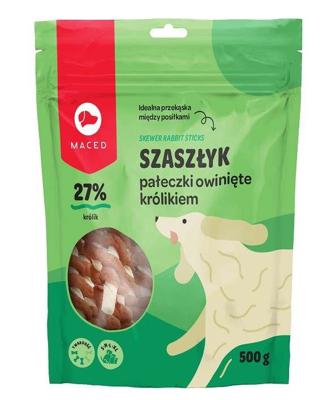 MACED Rabbit wrapped rawhide sticks - hondenkluif - 500 g
