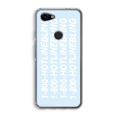 Hotline bling blue: Google Pixel 3a Transparant Hoesje