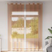 Gordijnen voile met doorvoertules 2 st terracotta