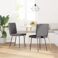 Eetkamerstoelen 2 st kunstleer grijs