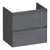 Brauer Inspire - Onderkast Ondiep - 60 cm - met 2 Softclose Lades Greeploos en 1 Sifon Uitsparing - Timber Grey