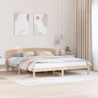 Bedframe met hoofdeinde Naturel 200 x 200 cm Massief grenenhout